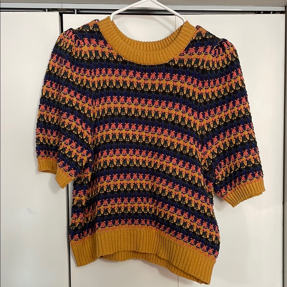 Multicolor Cropped Knit Sweater